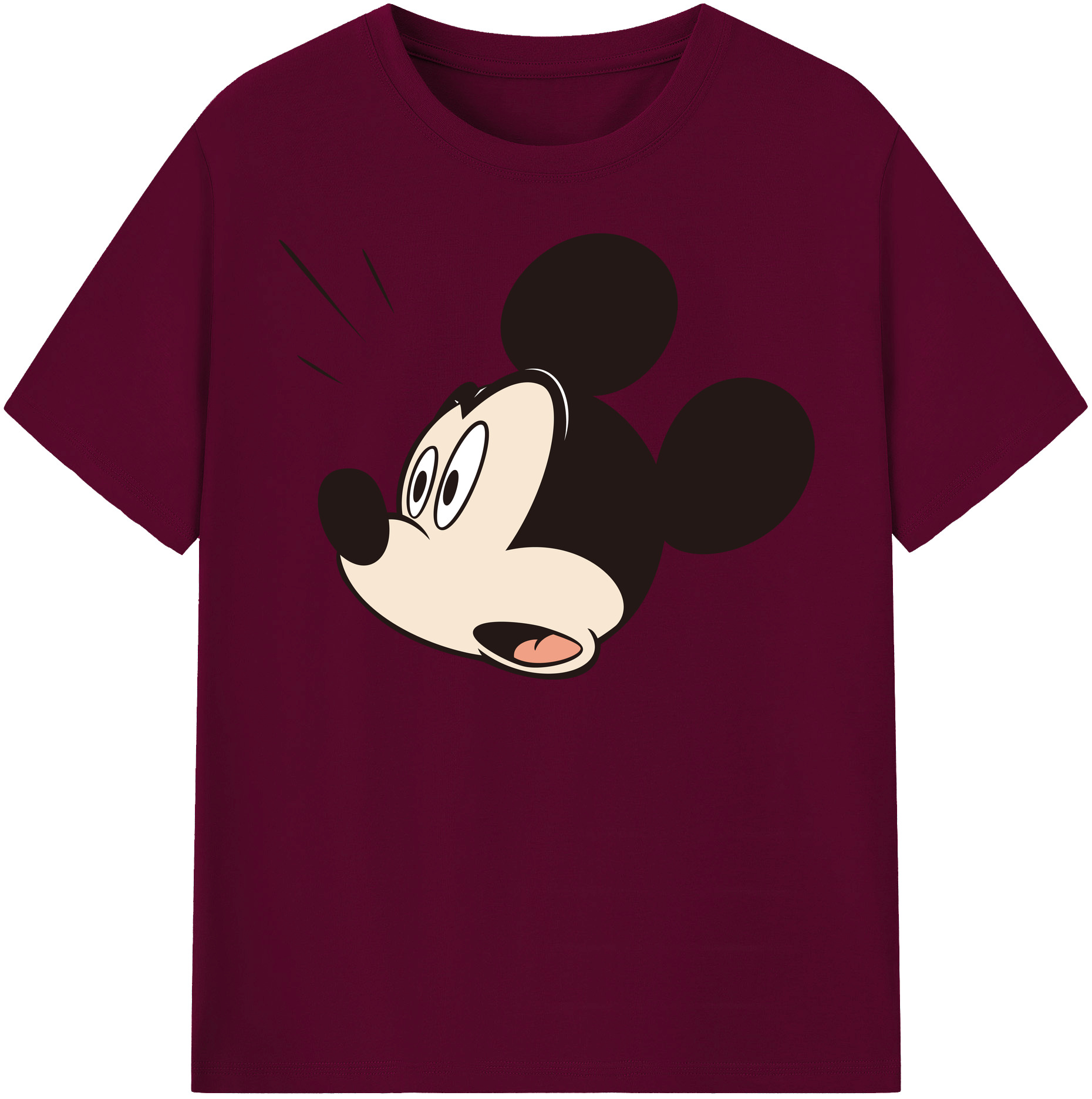 （画像用） ミッキーマウス Mickey Mouse レディースカジュアルプリントTシャツ（綿100％）